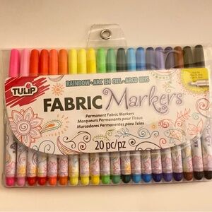 Tulip Rainbow Fabric Markers ~ 20 piece ~ Permanent Fine Tip ~ 28976